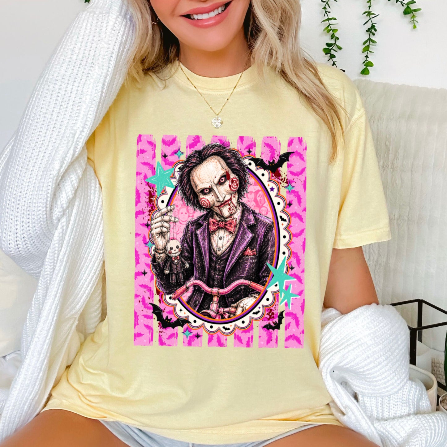 Horror Film Character Halloween Comfort Color Graphic Tee