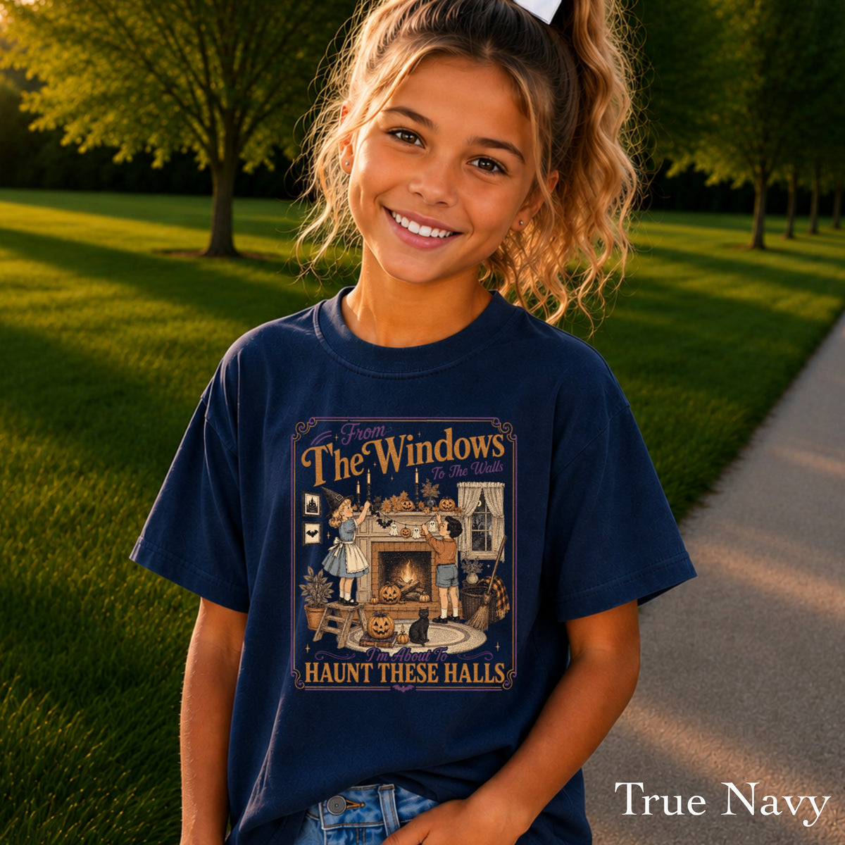 From The Window To The Walls Halloween Youth Comfort Color T-Shirt