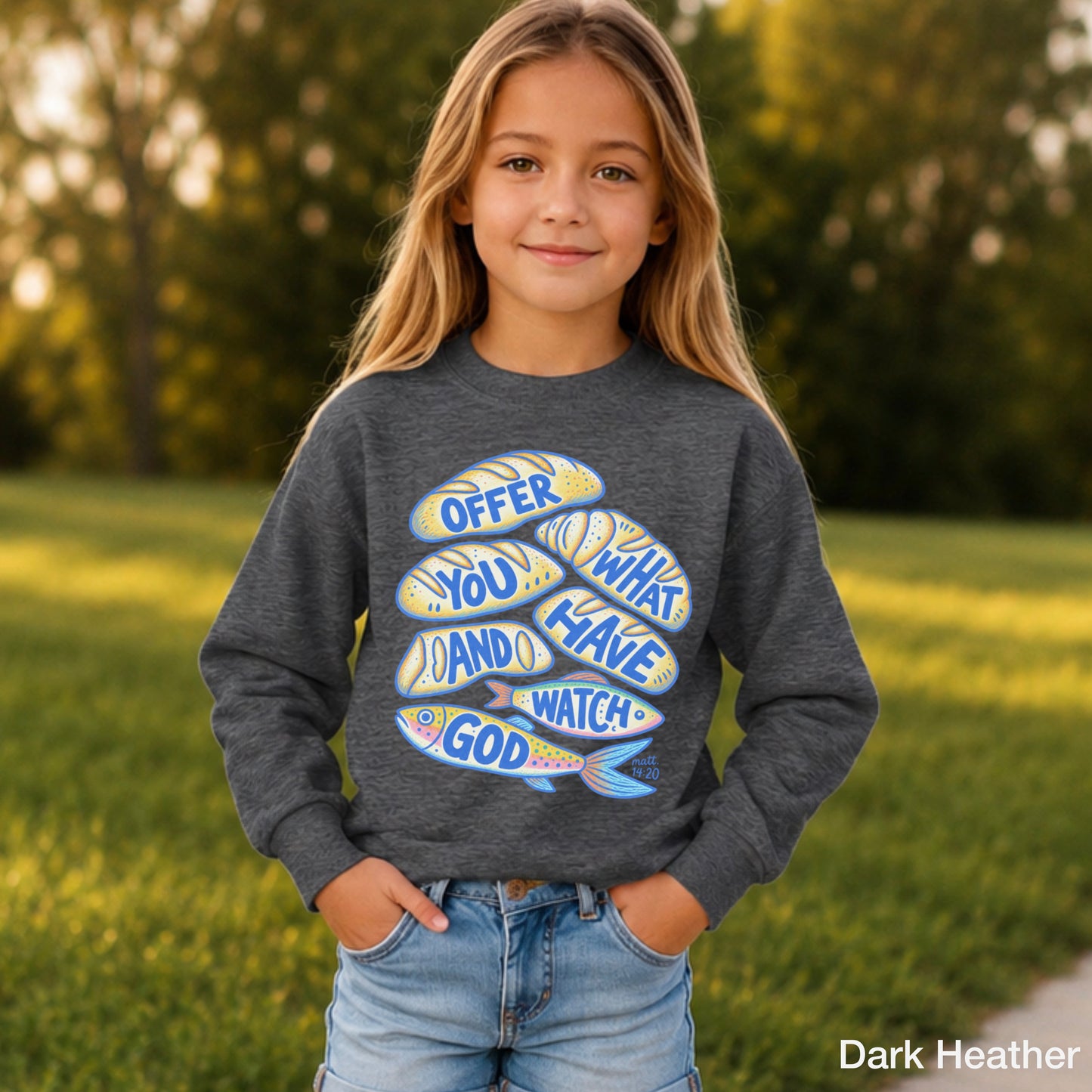 Offer What You Have And Watch God Youth Crewneck Sweatshirt