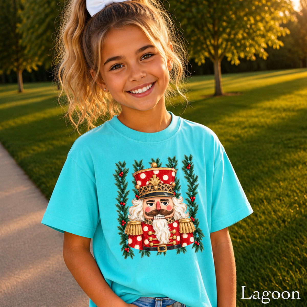 Preppy Nutcracker Christmas Youth Comfort Color T-Shirt