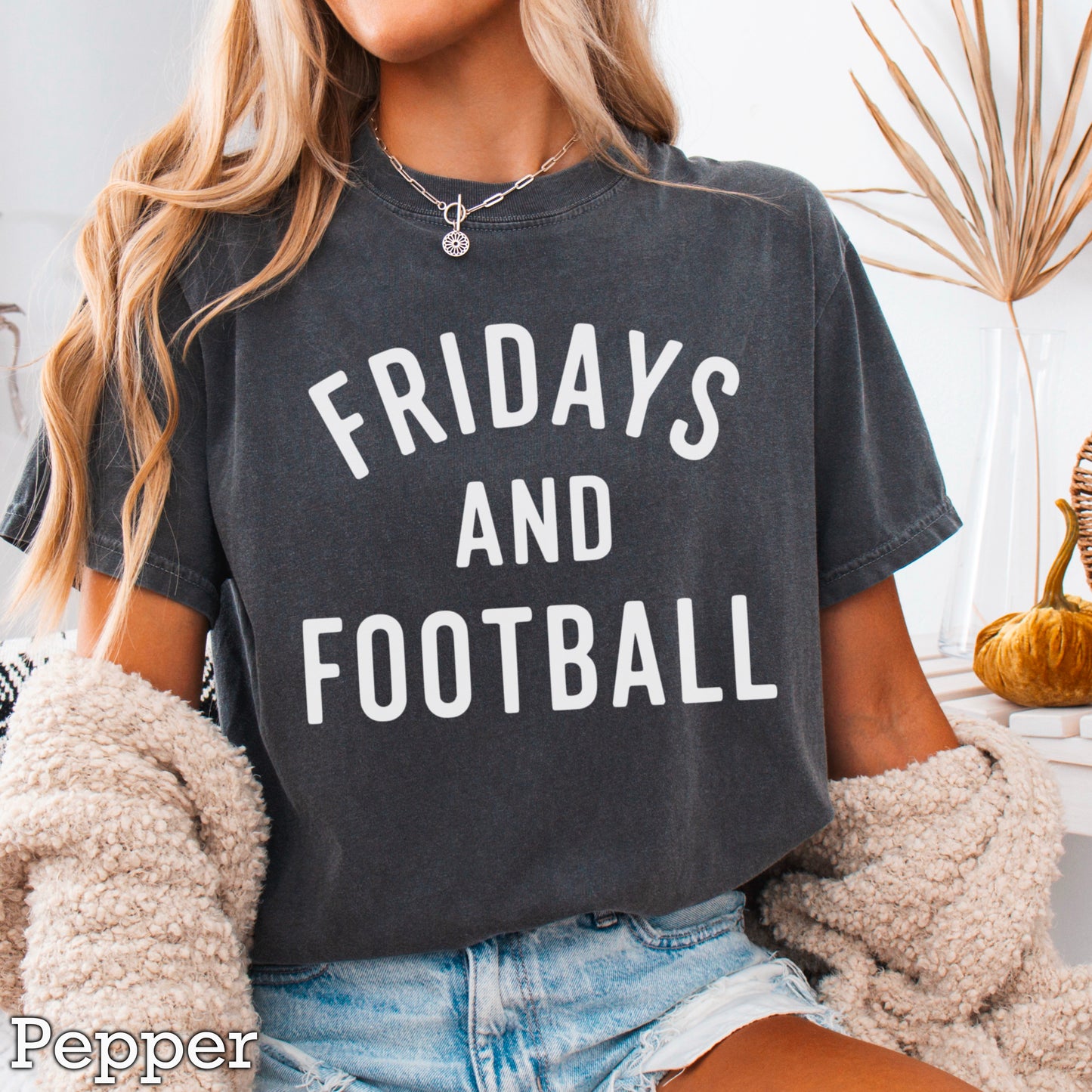Fridays And Football Comfort Color Graphic Tee
