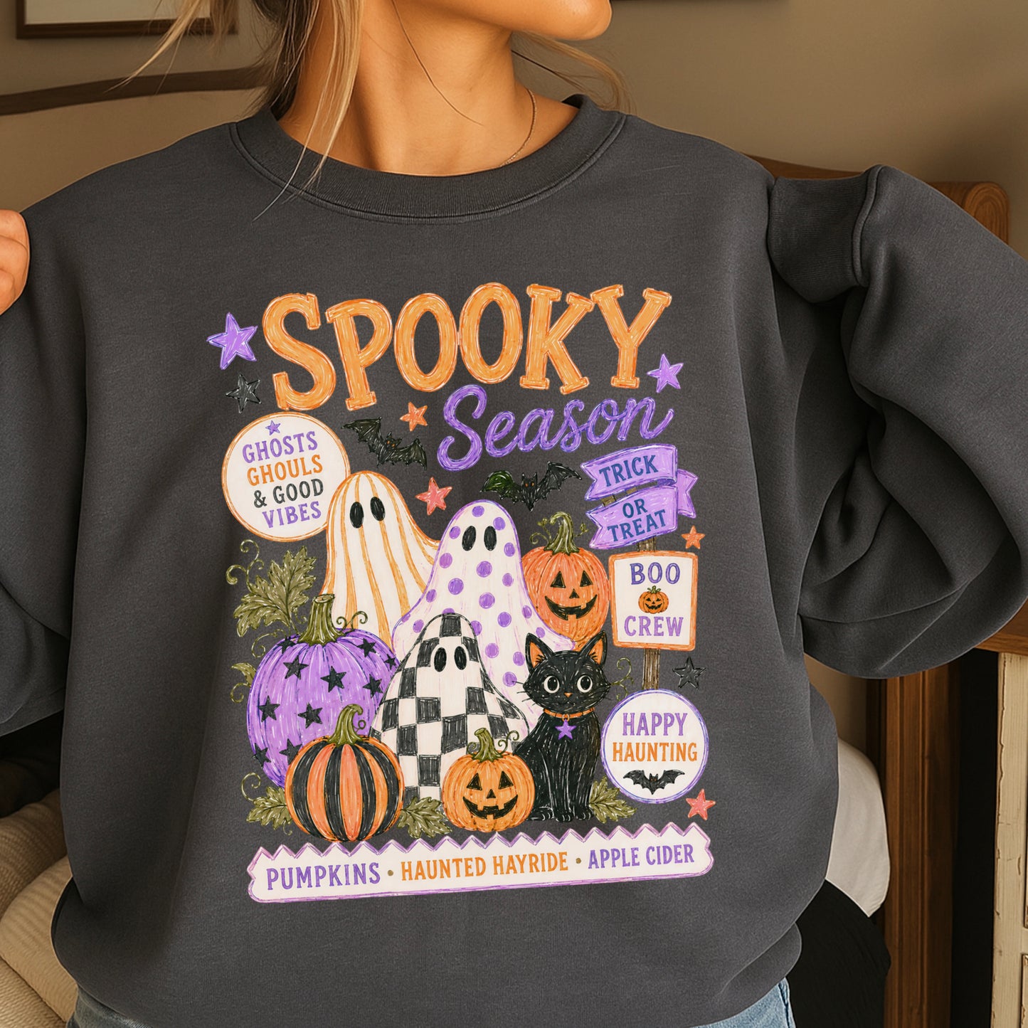 Spooky Season Halloween Crewneck Sweatshirt