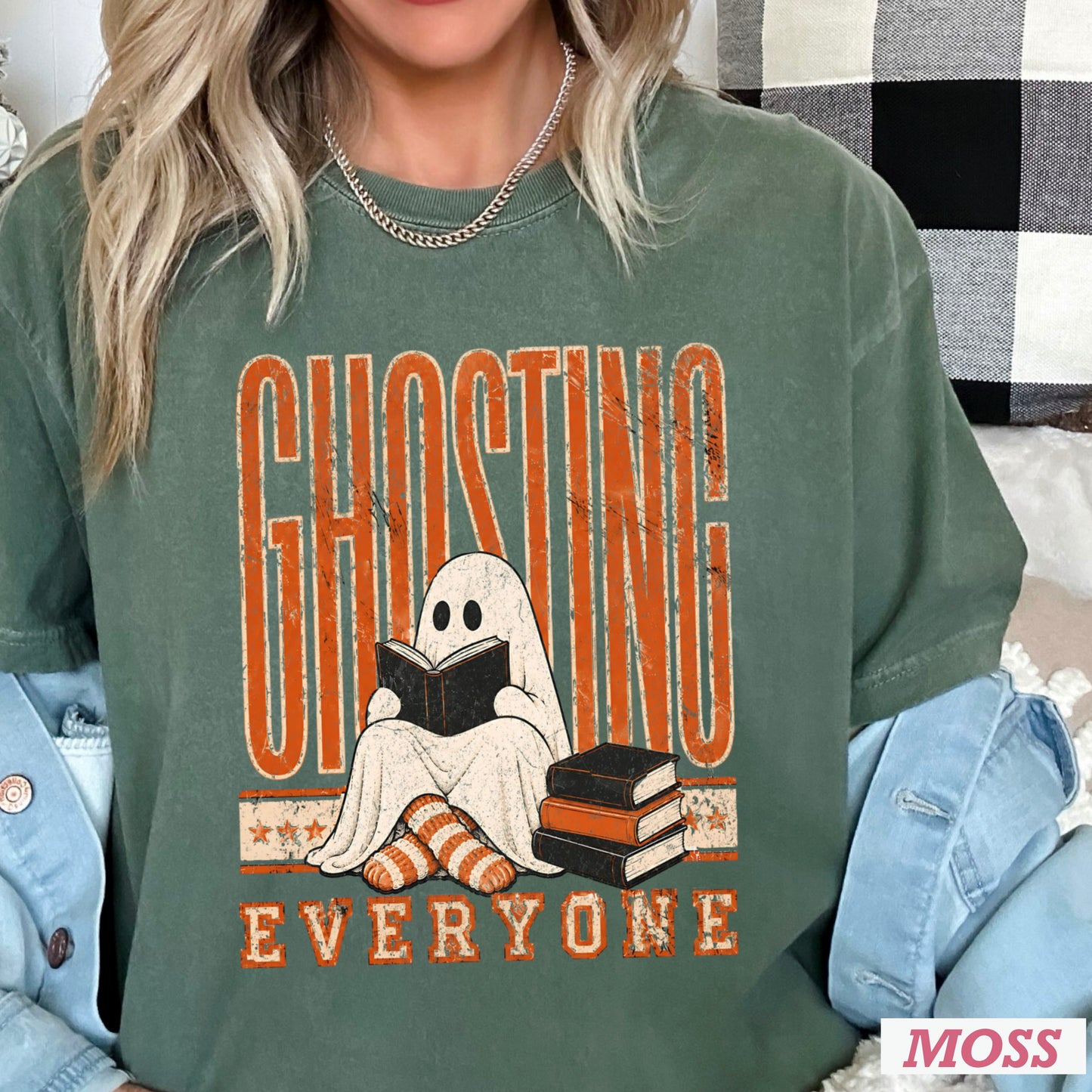 Ghosting Everyone Halloween Comfort Color Graphic Tee