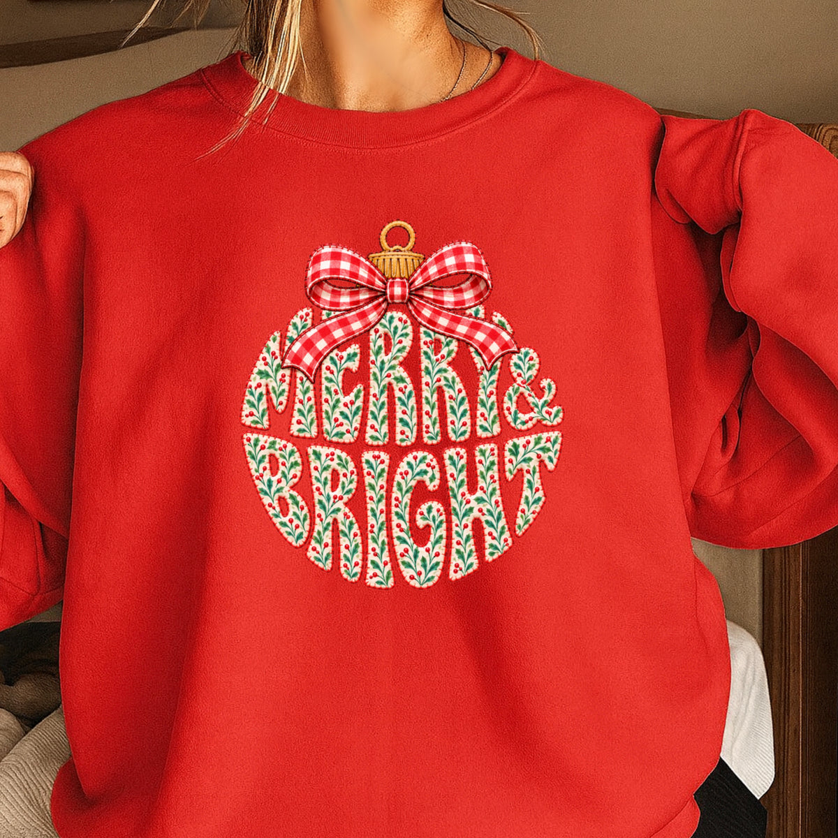 Merry & Bright Christmas Crewneck Sweatshirt