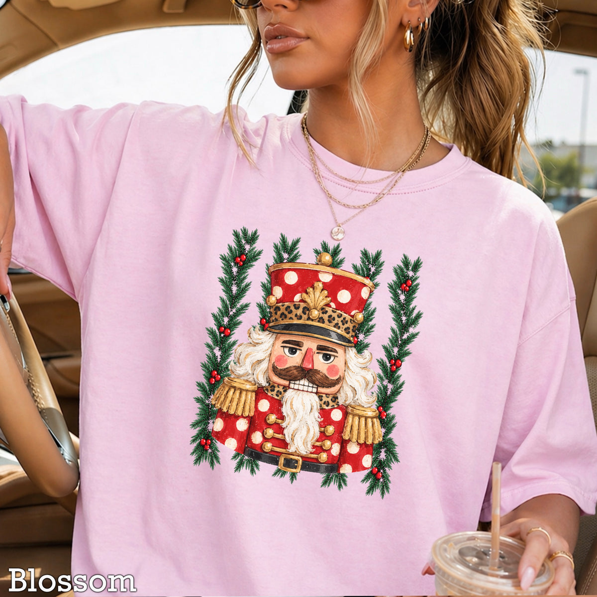 Preppy Nutcracker Christmas Comfort Color Graphic Tee