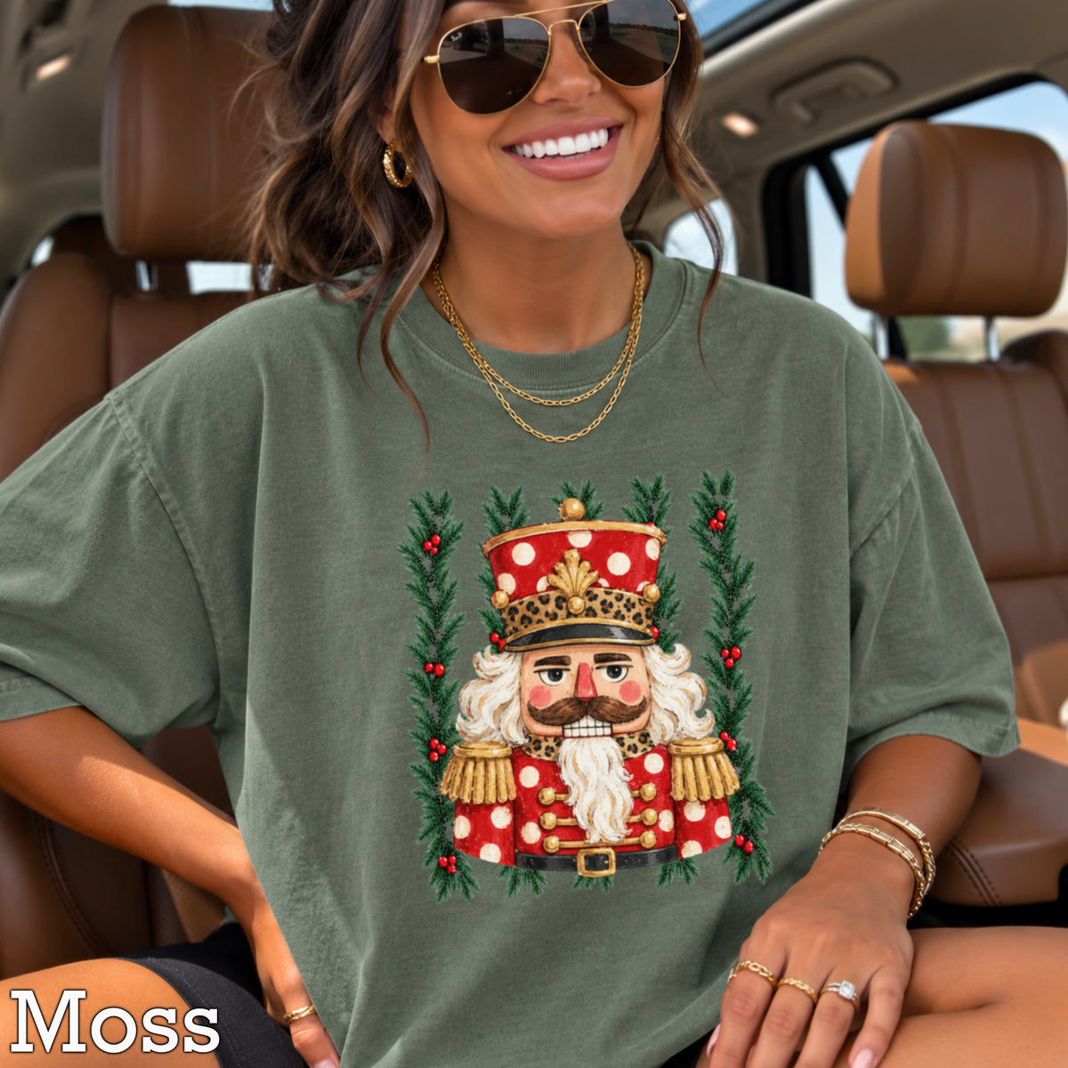 Preppy Nutcracker Christmas Comfort Color Graphic Tee