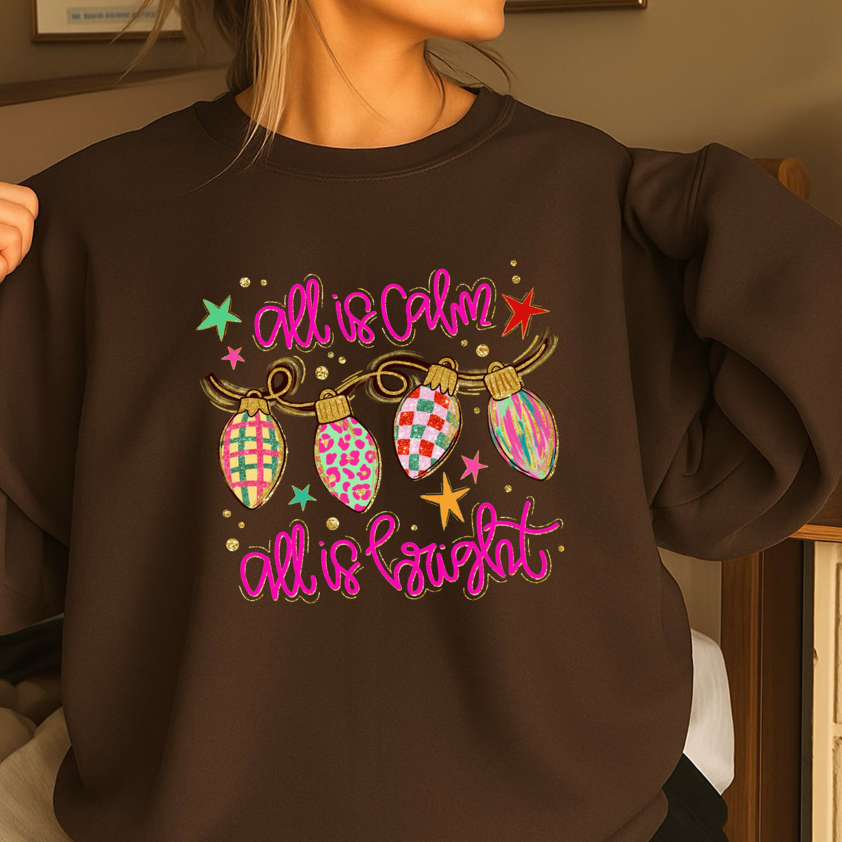 All Is Calm Christmas Crewneck Sweatshirt