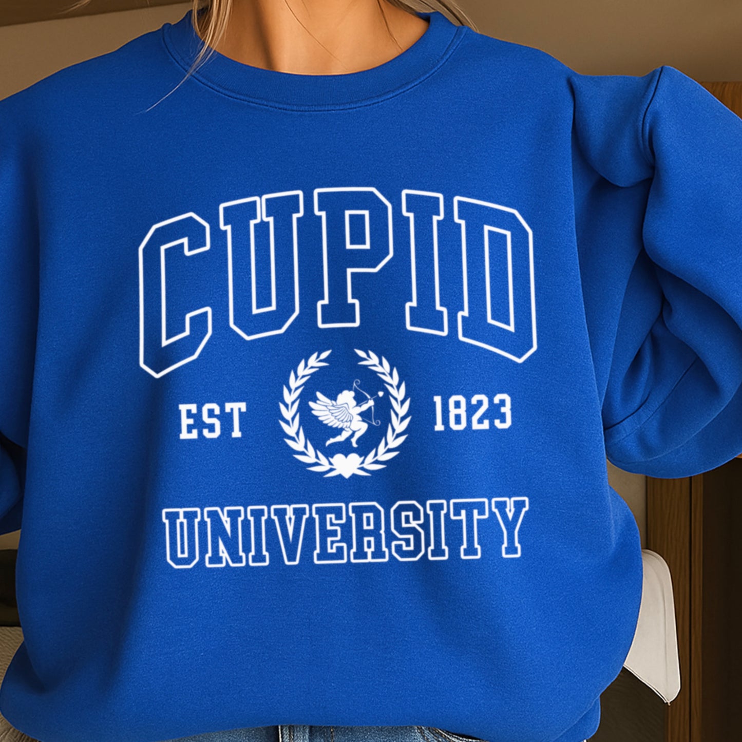 Cupid University Valentine’s Day Crewneck Sweatshirt