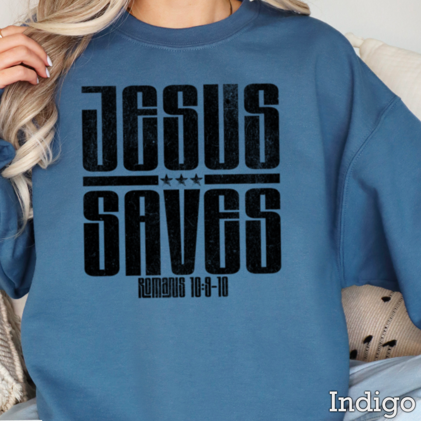 Jesus Saves Graphic Crewneck Sweatshirt