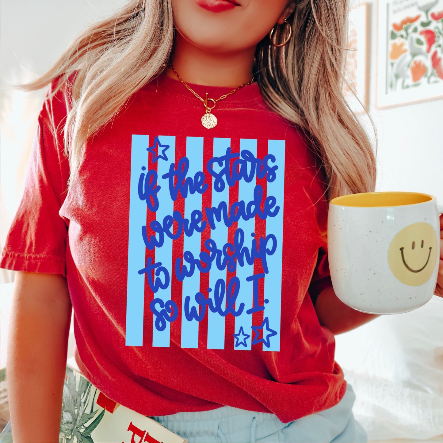 If The Stars Were Made To Worship So Will I Comfort Color Graphic Tee