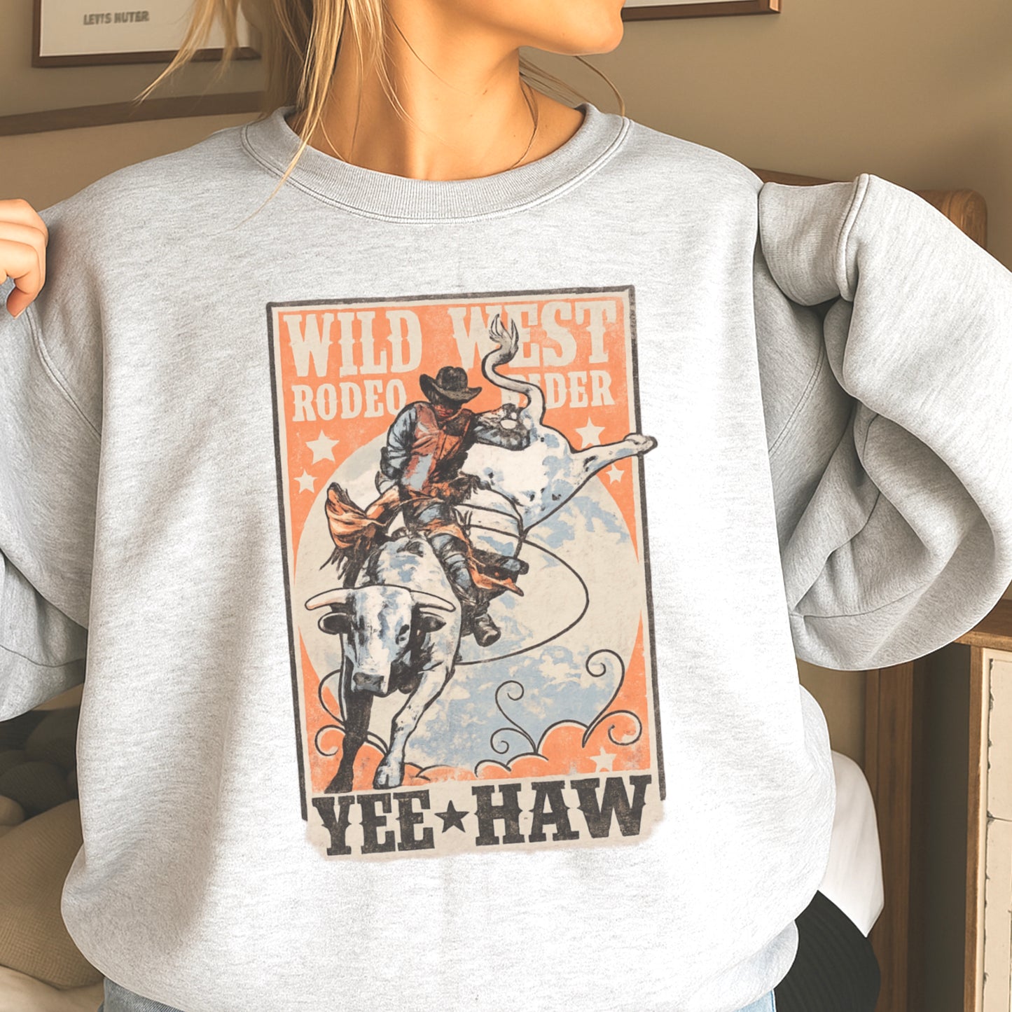 Wild West Rodeo Star Crewneck Sweatshirt