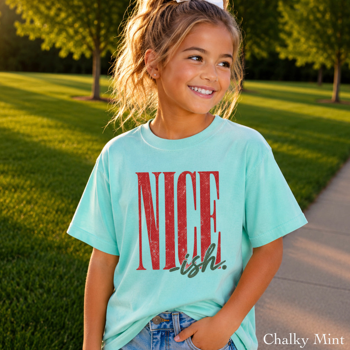 Nice -ish Christmas Youth Comfort Color T-Shirt