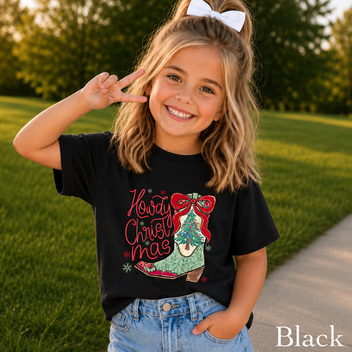 Howdy Christmas Youth Comfort Color T-Shirt
