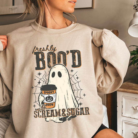 Freshly Boo’d Scream & Sugar Halloween Crewneck Sweatshirt