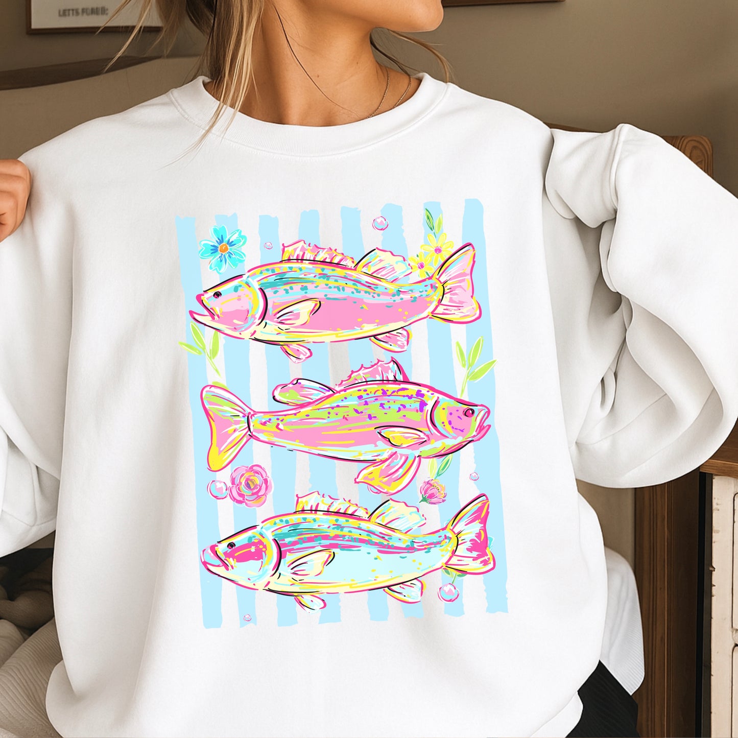 Fish Trio Crewneck Sweatshirt