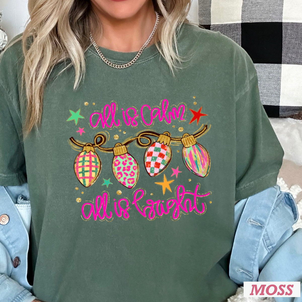 All Is Calm Christmas Comfort Color Graphic Tee