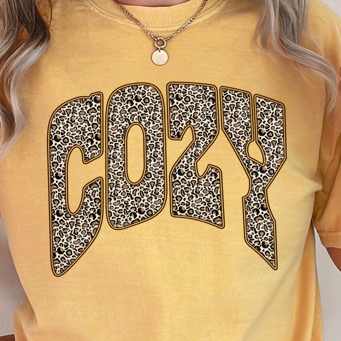 Leopard Cozy Fall Comfort Color Graphic Tee