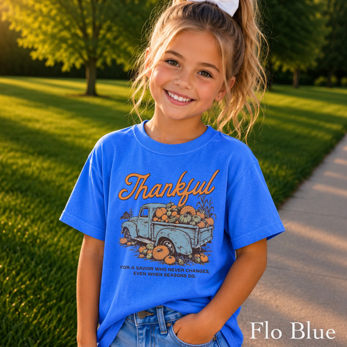 Thankful For A Savior Youth Comfort Color T-Shirt
