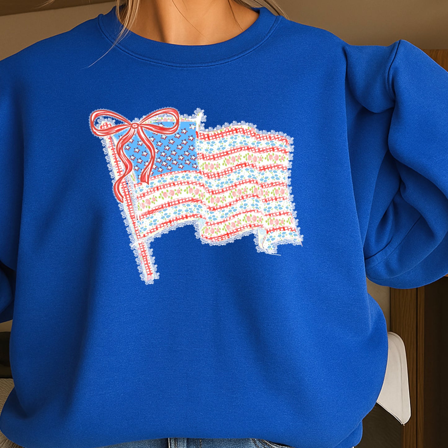 American Lace Flag Crewneck Sweatshirt