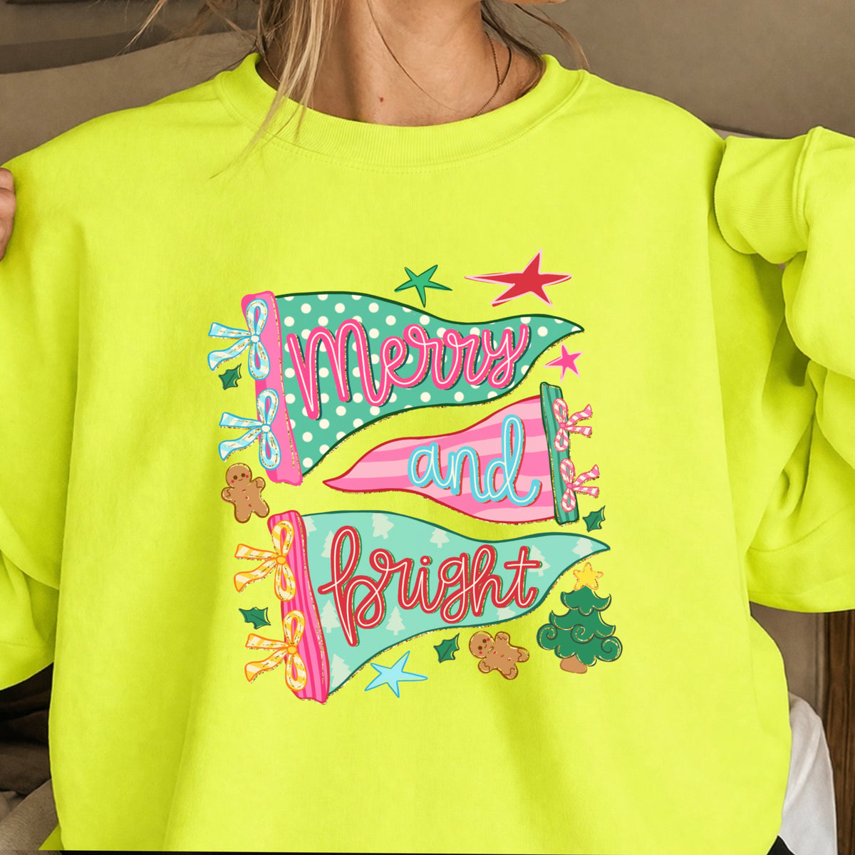 Merry And Bright Christmas Crewneck Sweatshirt