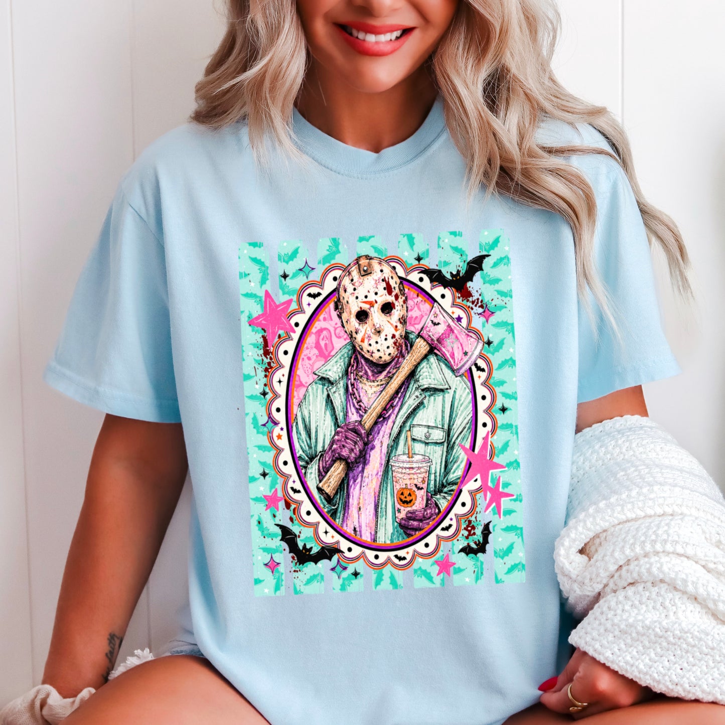 Horror Film Character Halloween Comfort Color Graphic Tee