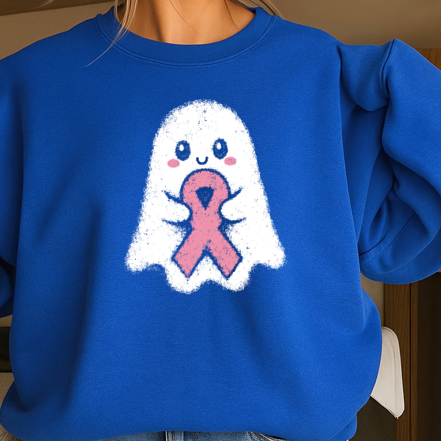 Breast Cancer Ghost Crewneck Sweatshirt