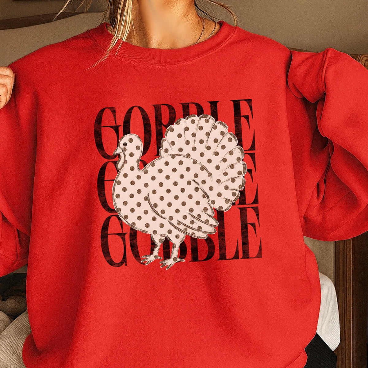 Gobble Thanksgiving Crewneck Sweatshirt