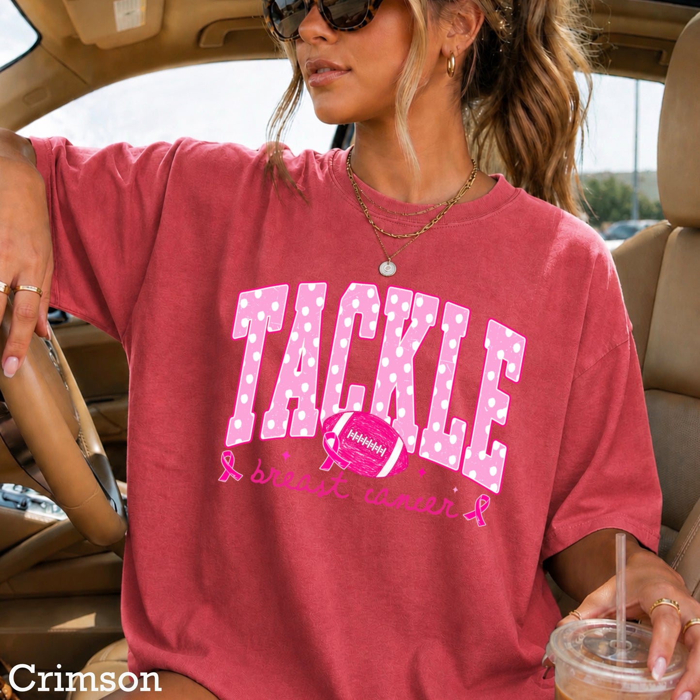 Tackle Breast Cancer Comfort Color Graphic Tee