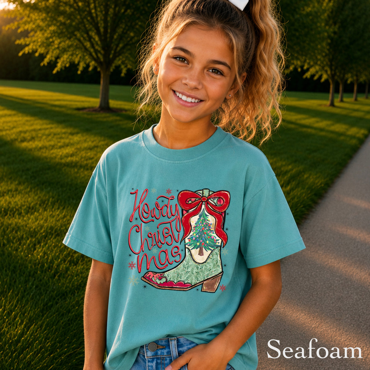 Howdy Christmas Youth Comfort Color T-Shirt