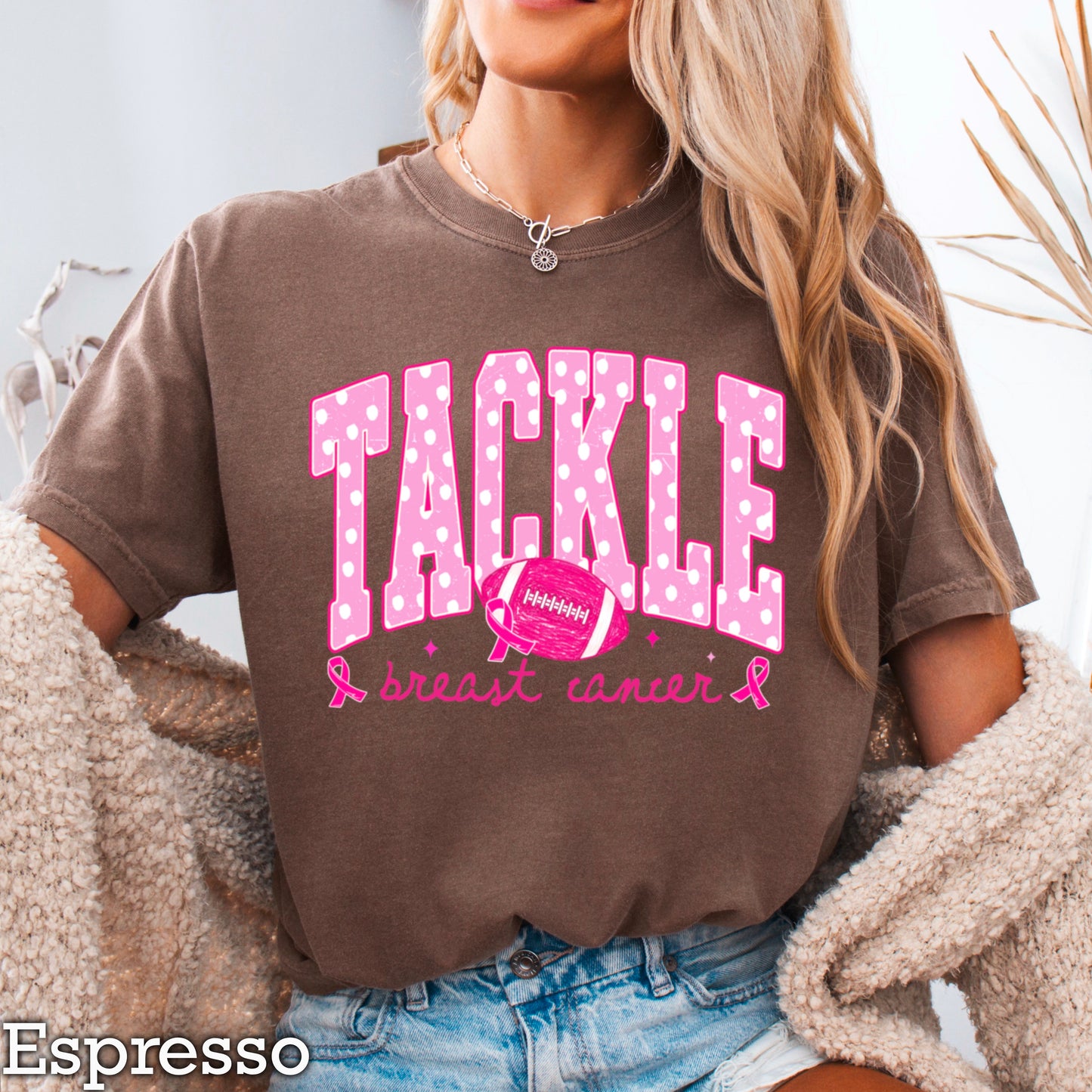 Tackle Breast Cancer Comfort Color Graphic Tee