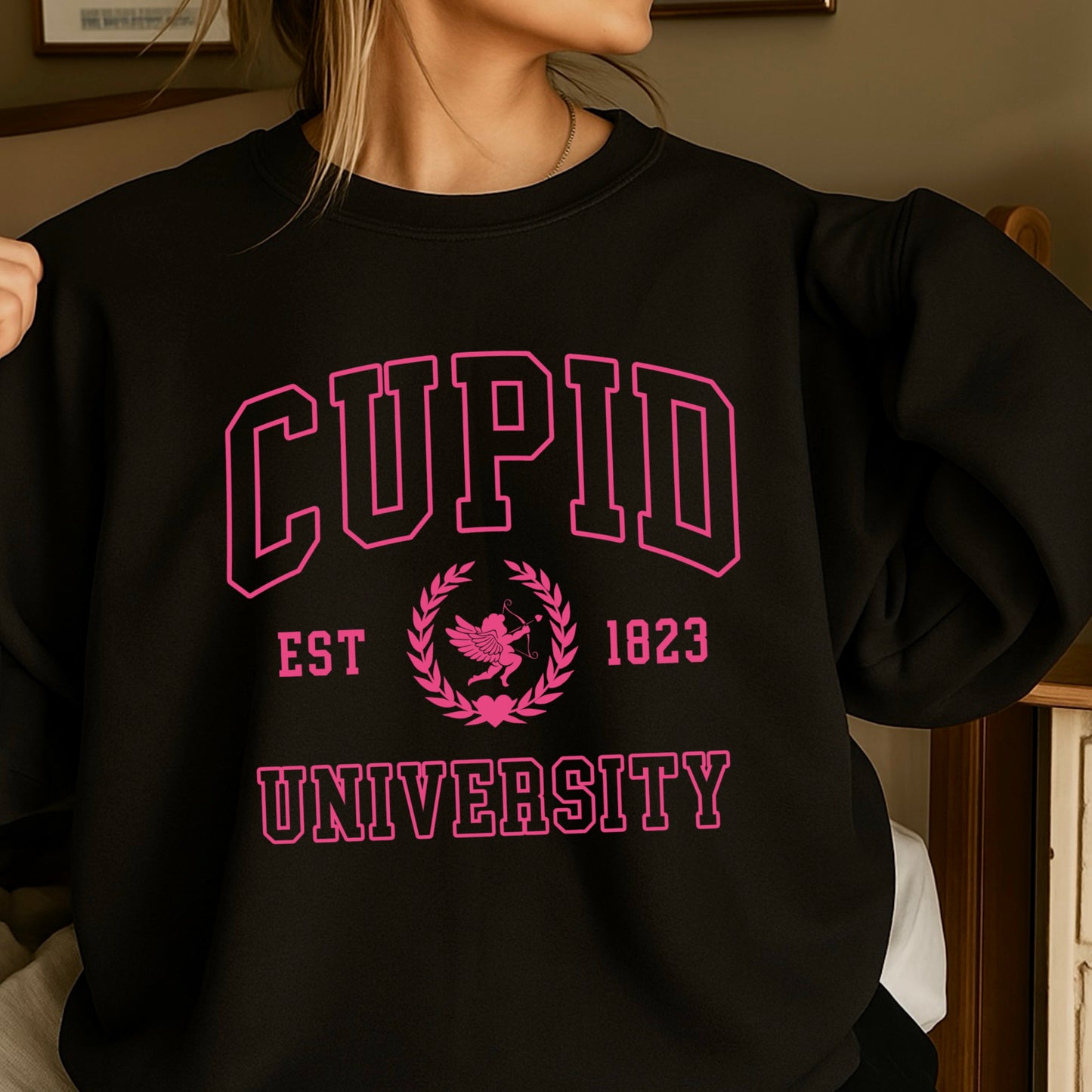 Cupid University Valentine’s Day Crewneck Sweatshirt