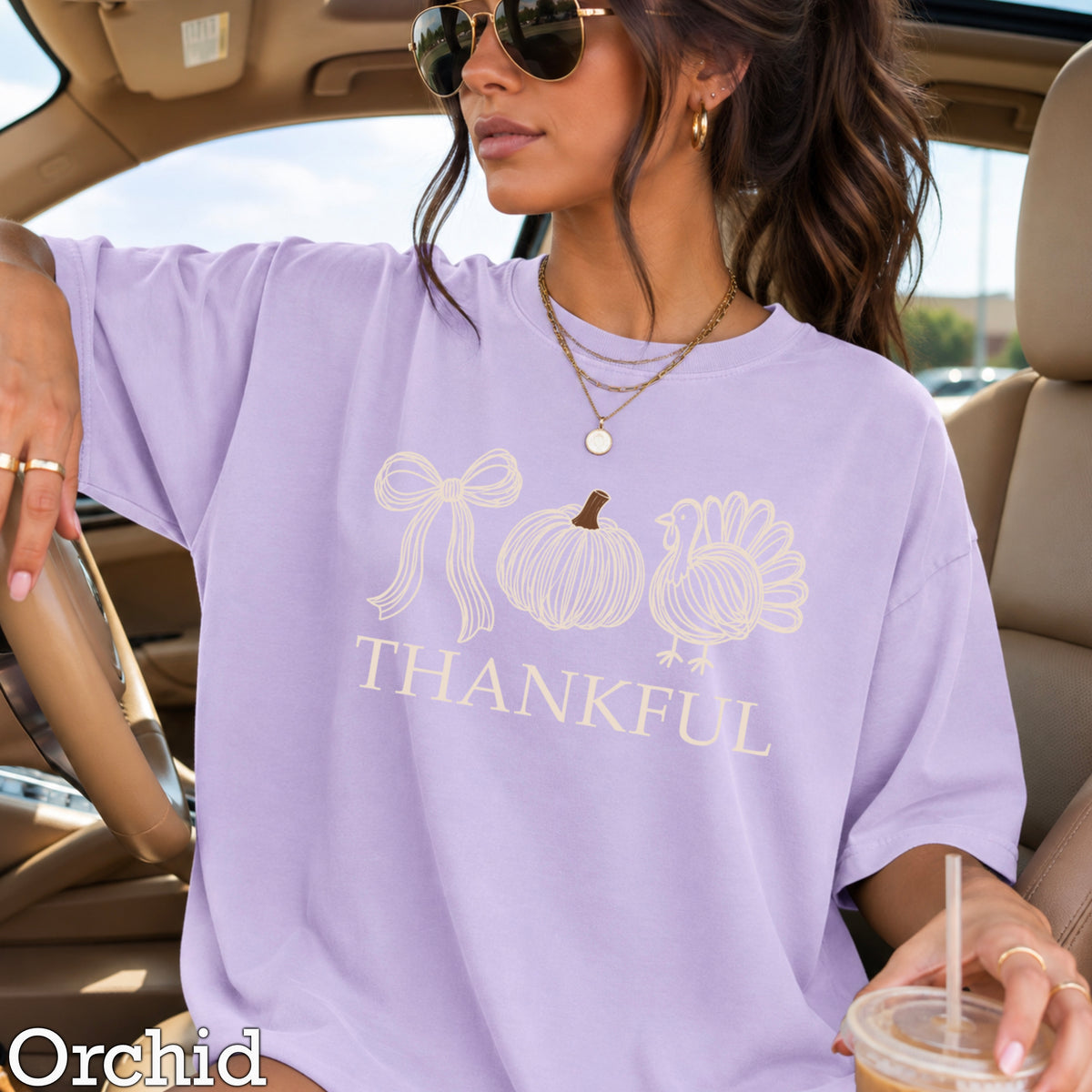 Thankful Thanksgiving Comfort Color Graphic Tee