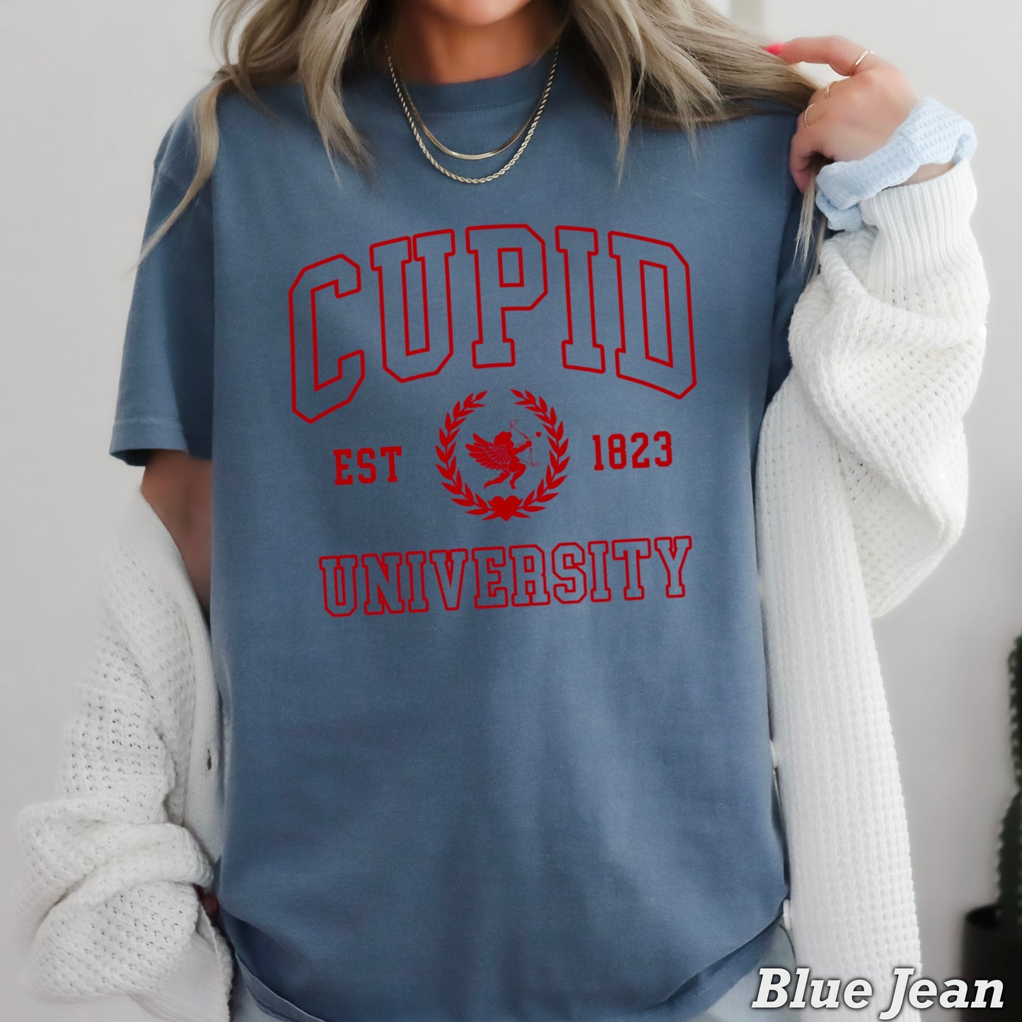 Cupid University Valentine’s Day Comfort Color Graphic Tee