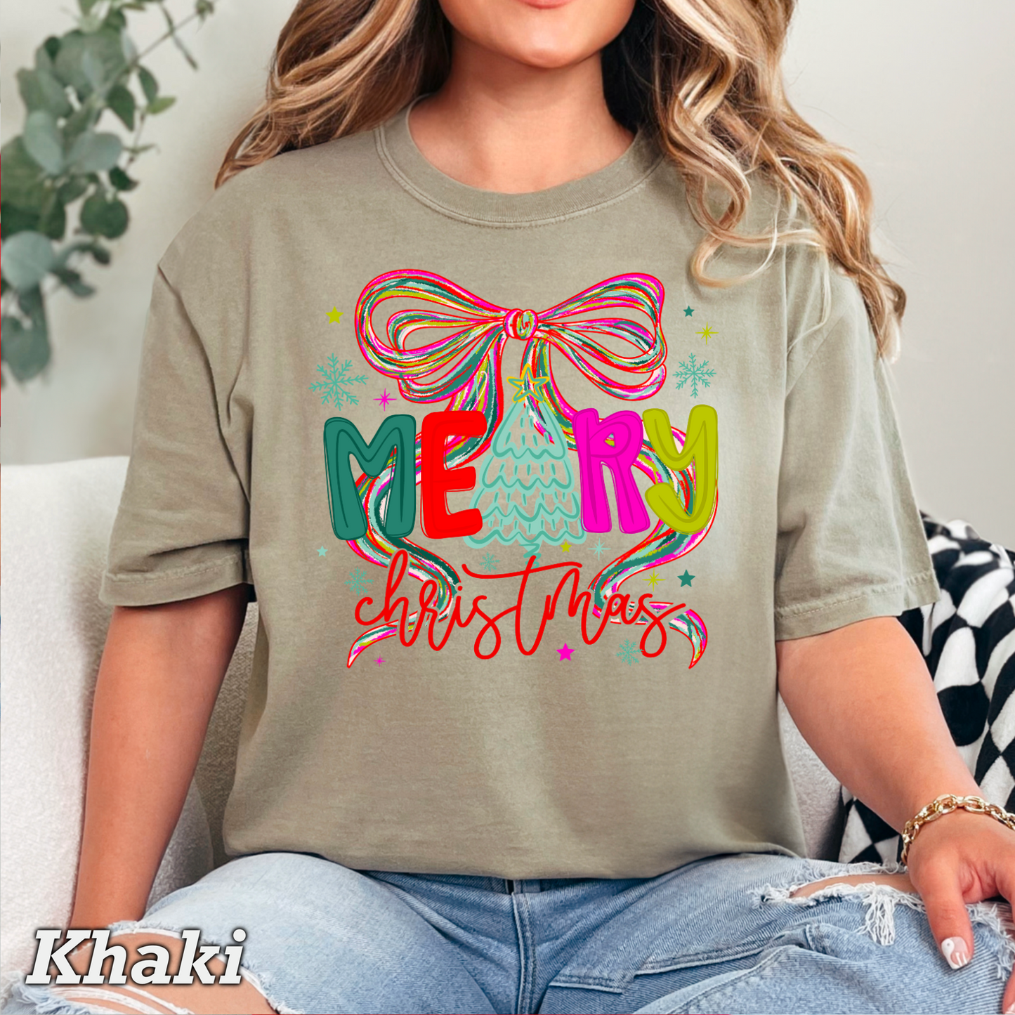 Merry Christmas Comfort Color Graphic Tee