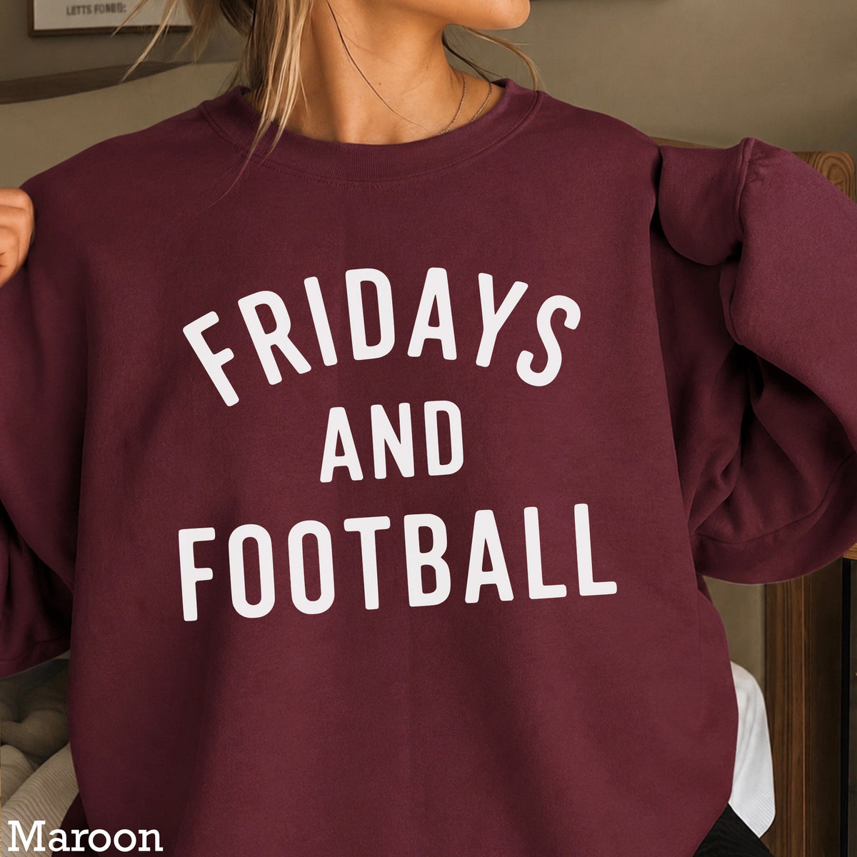 Fridays And Football Crewneck Sweatshirt