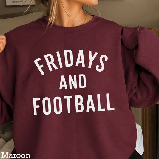 Fridays And Football Crewneck Sweatshirt