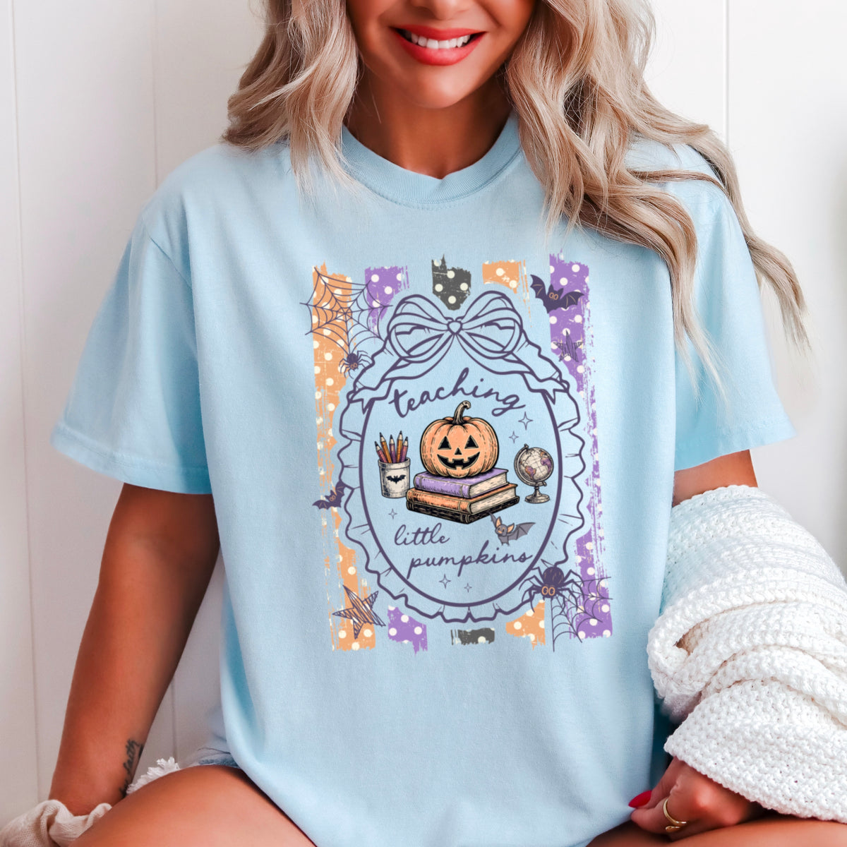 Teaching Little Pumpkins Comfort Color Graphic Tee