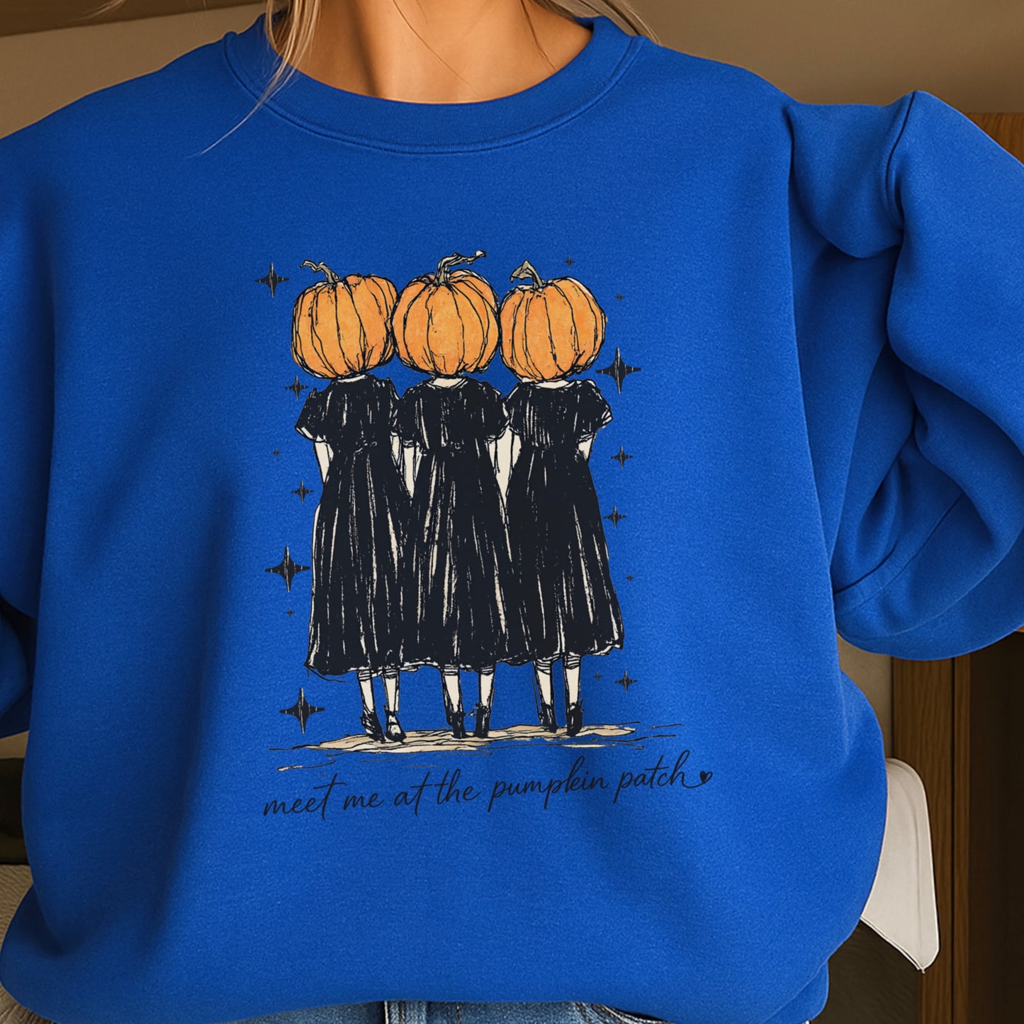 Meet Me At The Pumpkin Patch Halloween Crewneck Sweatshirt