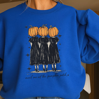 Meet Me At The Pumpkin Patch Halloween Crewneck Sweatshirt