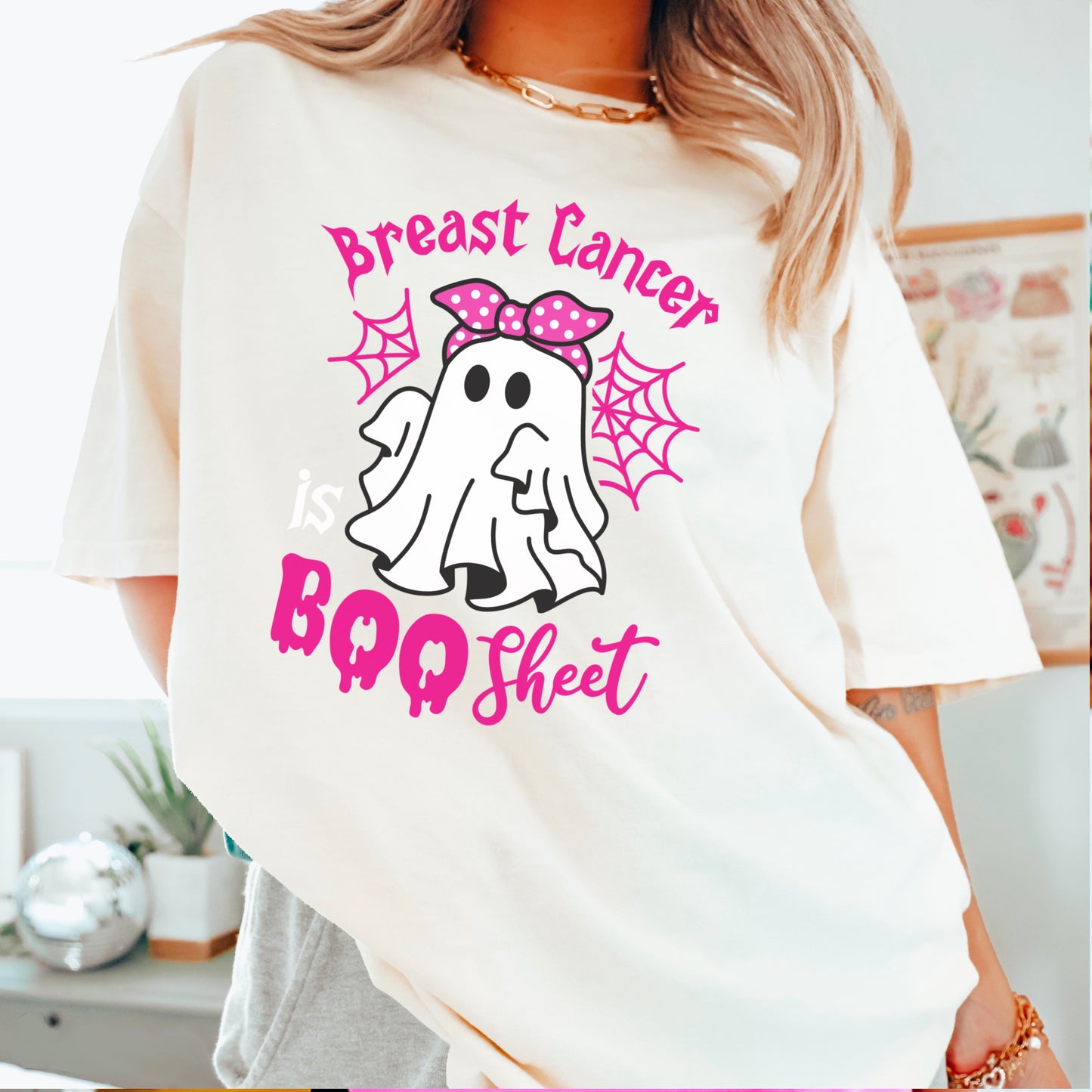 Breast Cancer Is Boo-Sheet Comfort Color Graphic Tee
