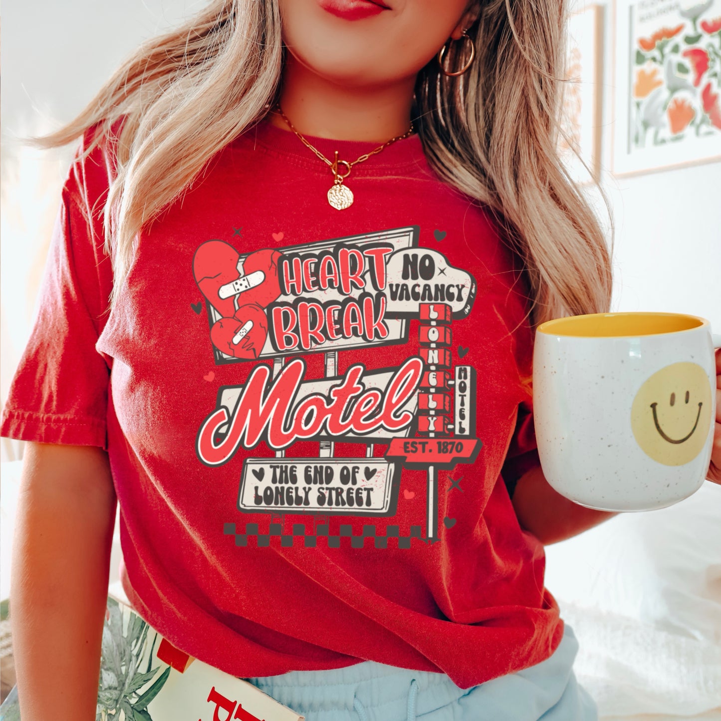 Heart Break Motel Valentine’s Day Comfort Color Graphic Tee