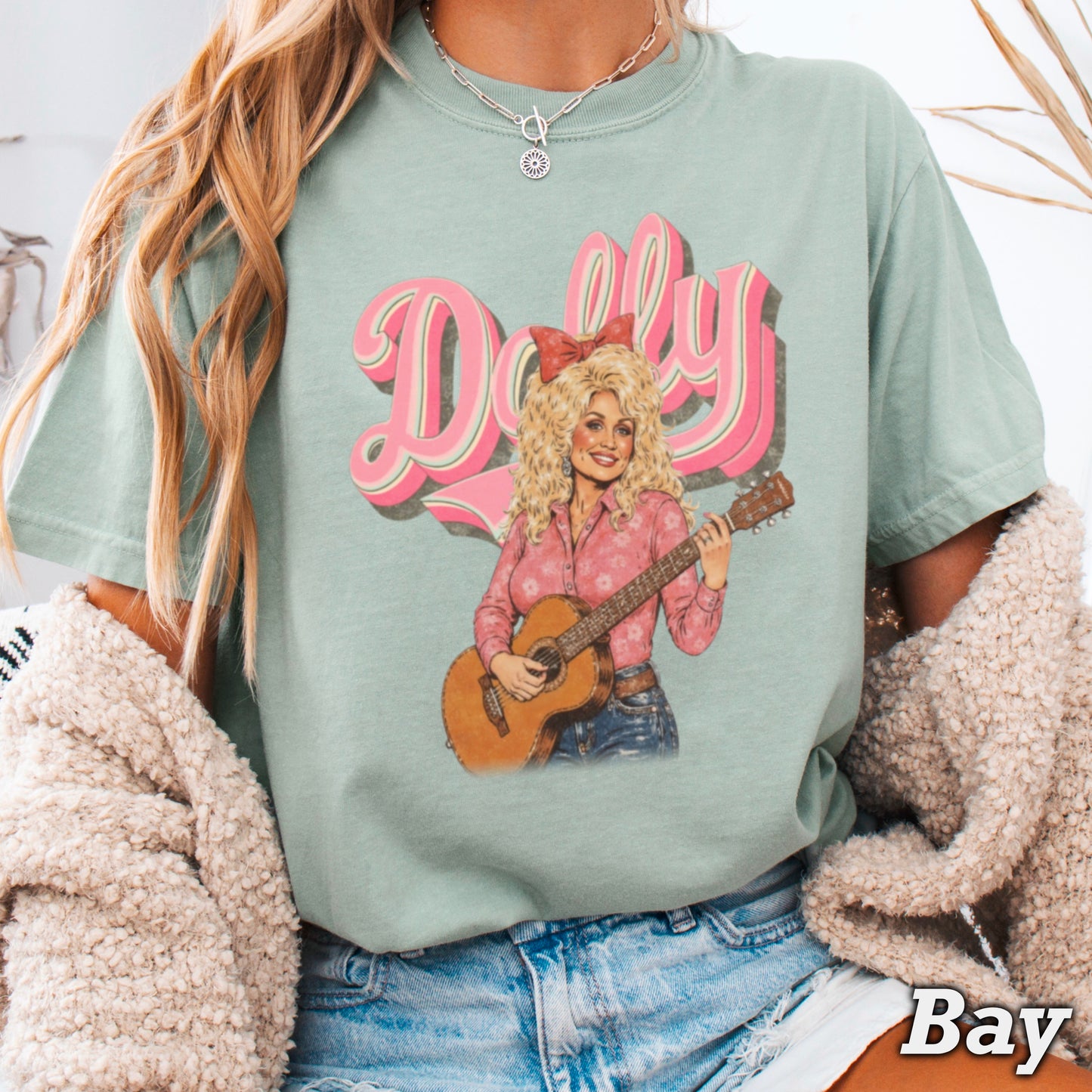 Pink Dolly Guitar Comfort Color Graphic Tee