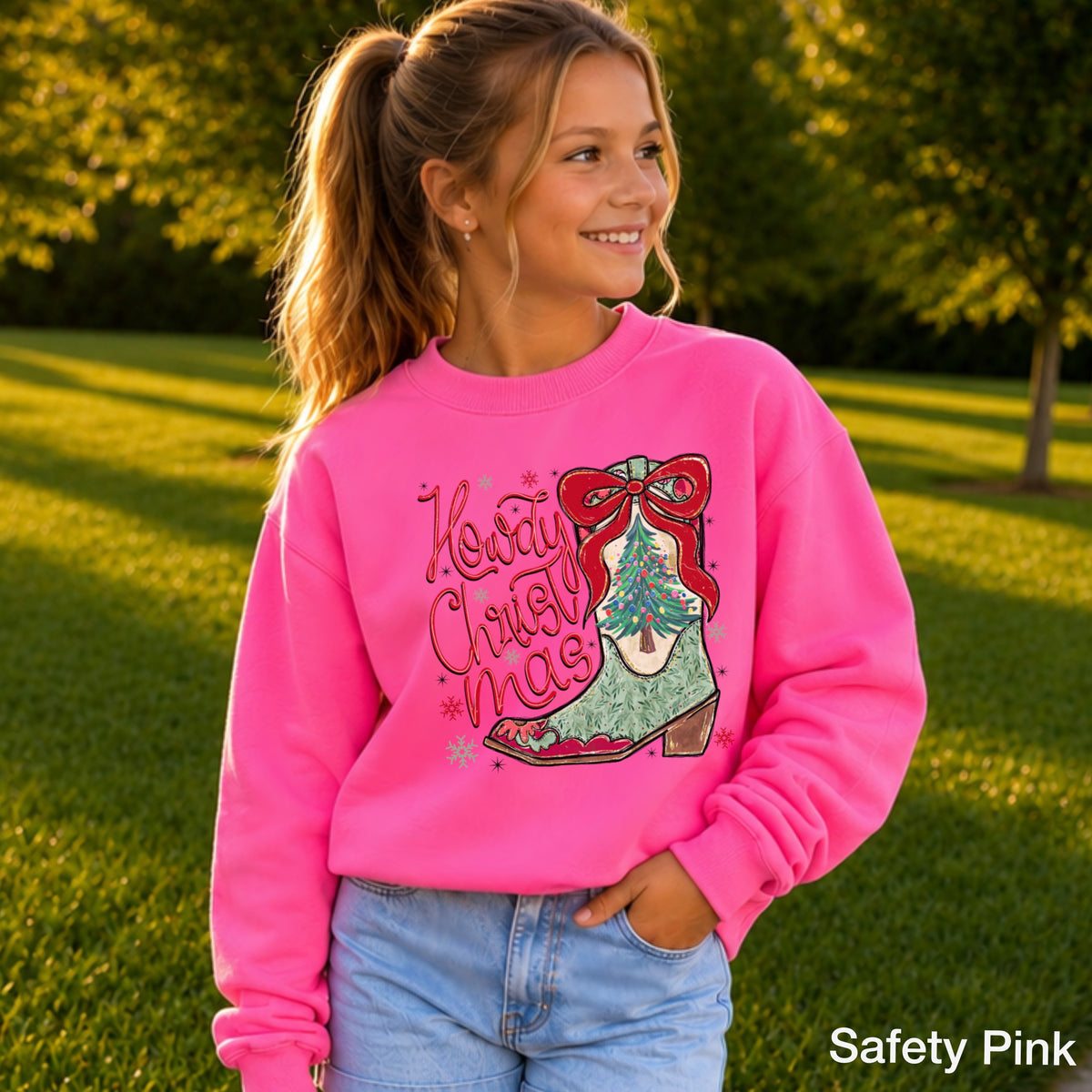 Howdy Christmas Youth Crewneck Sweatshirt