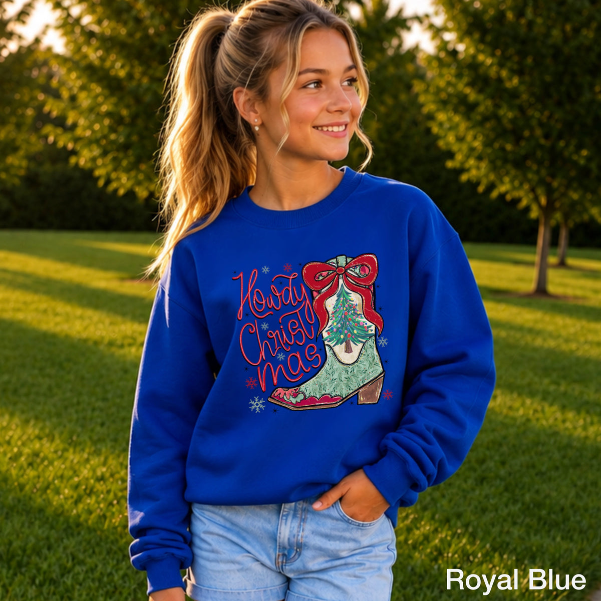 Howdy Christmas Youth Crewneck Sweatshirt