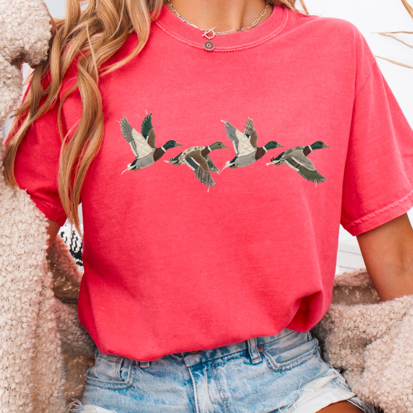 Patchwork Mallard Duck Comfort Color Graphic Tee