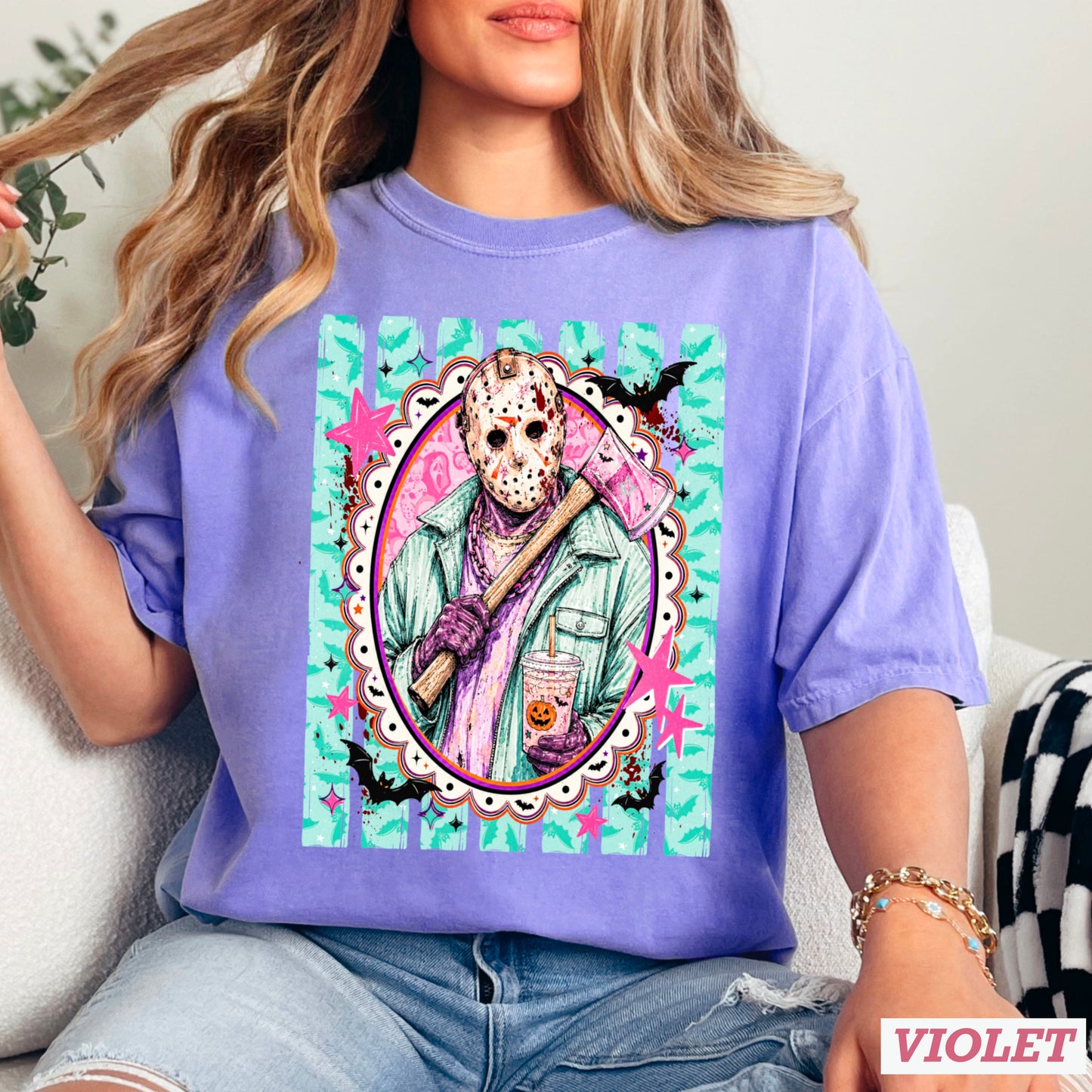 Horror Film Character Halloween Comfort Color Graphic Tee