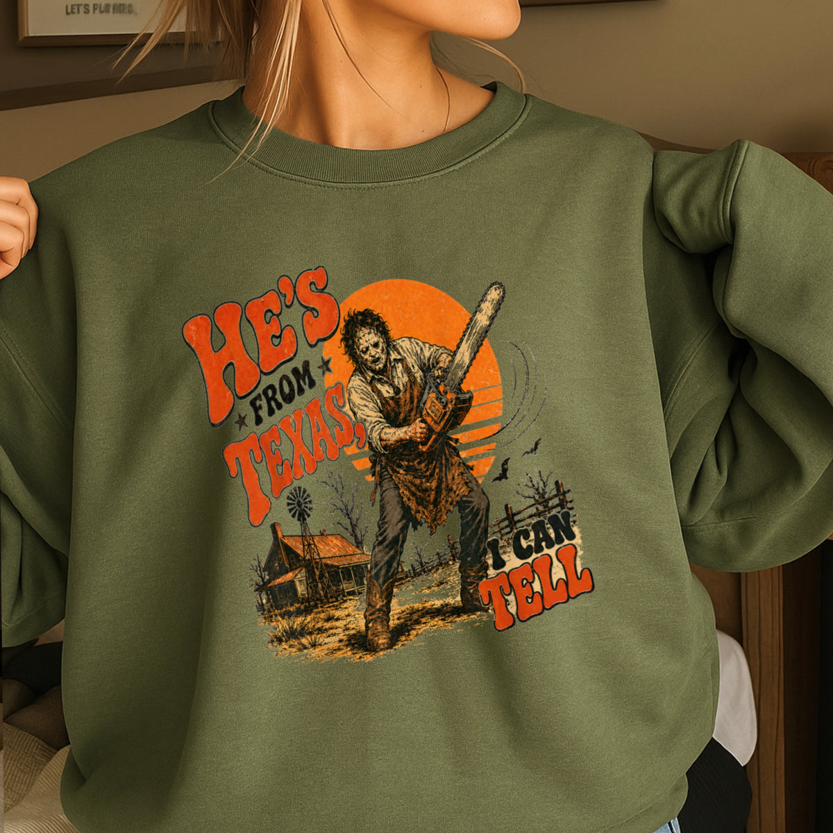 He’s From Texas Halloween Sweatshirt