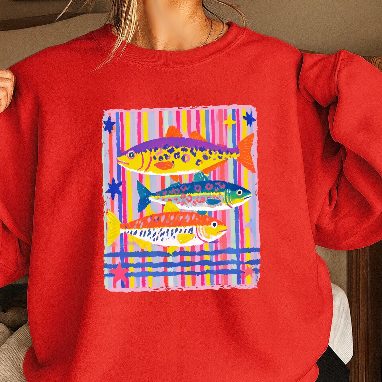 Preppy Fish Crewneck Sweatshirt