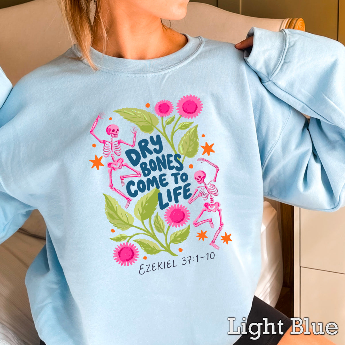 Dry Bones Come To Life Navy Lettering Christian Sweatshirt