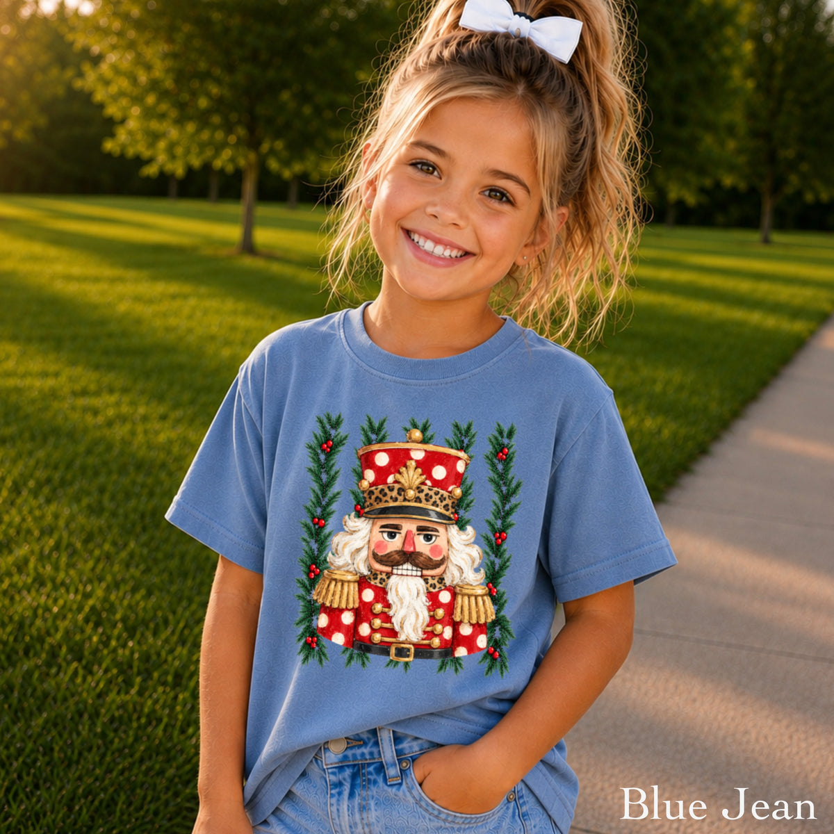 Preppy Nutcracker Christmas Youth Comfort Color T-Shirt